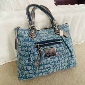 Coach Blue Denim Tote Bag